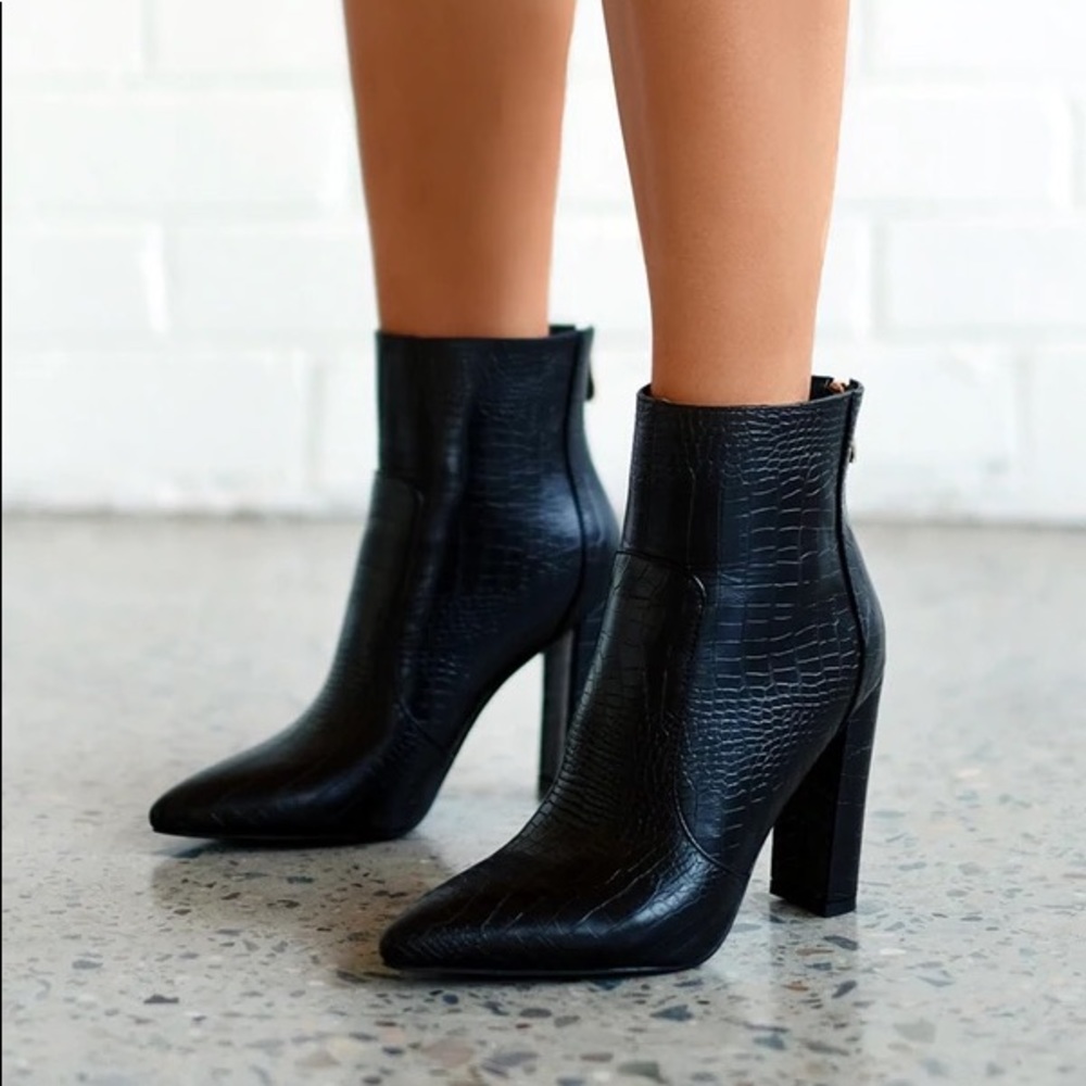 Billini black croc boot